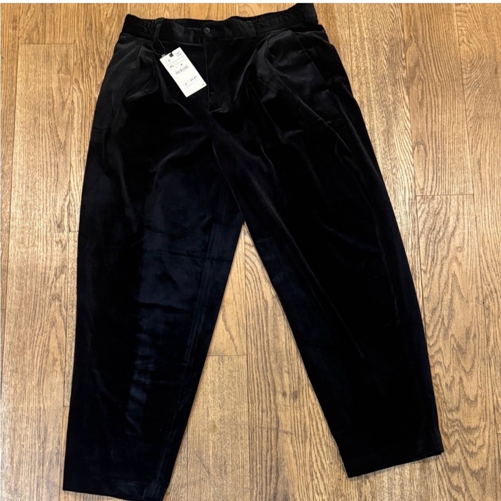 Zara Relaxed Velvet Pants size XL NWT
